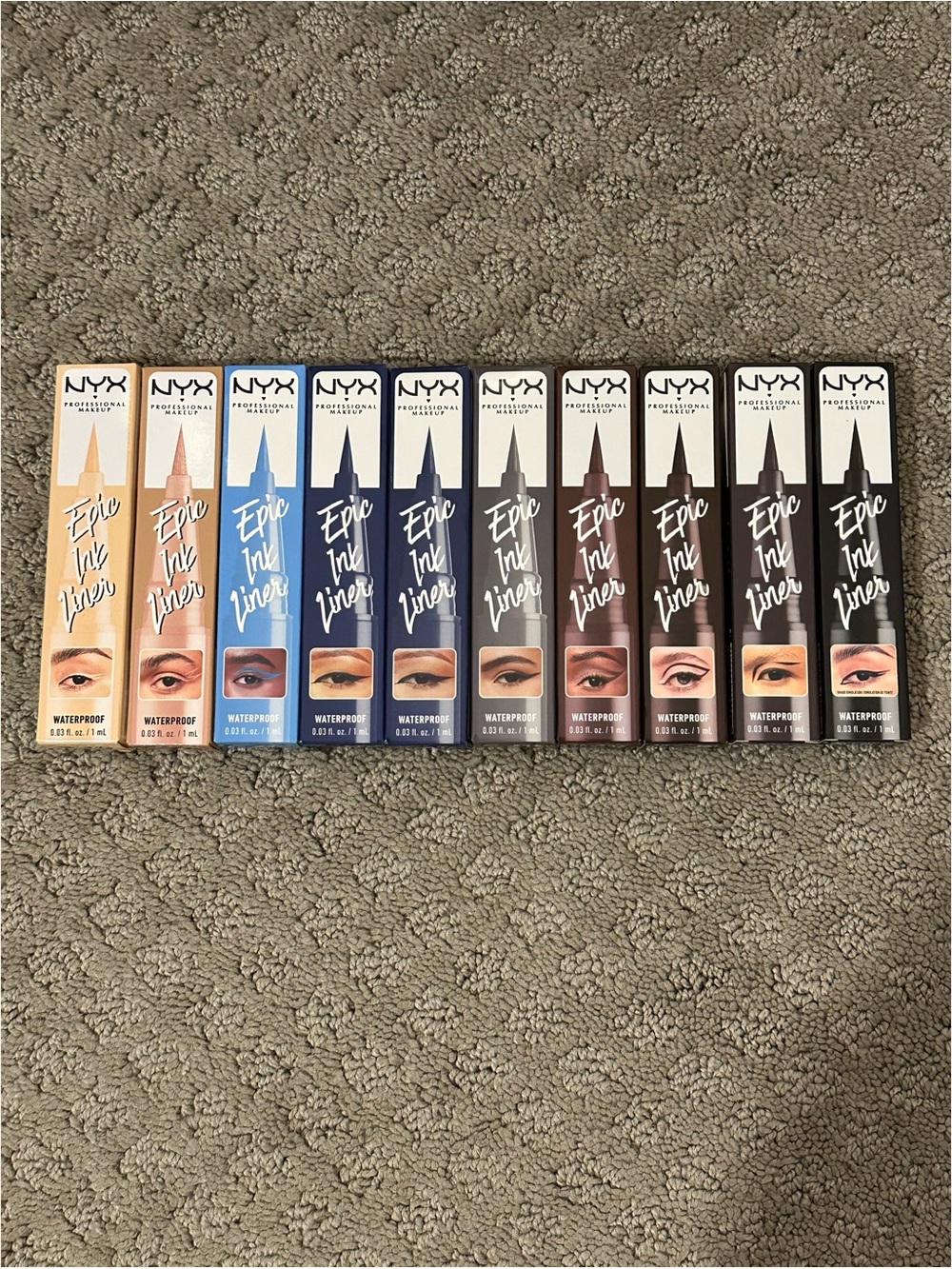 BRAND NEW NYX Epic Ink Waterproof Eyeliner Lot of 10 - Assorted Shades